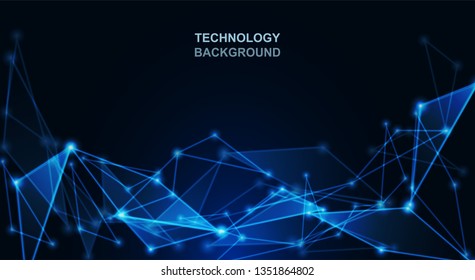 Abstract. Communications or technology, science background. connected dots on bright blue background. vector.