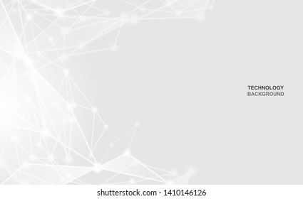 Abstract. Communications or technology, science background. connected dots on white background. vector.