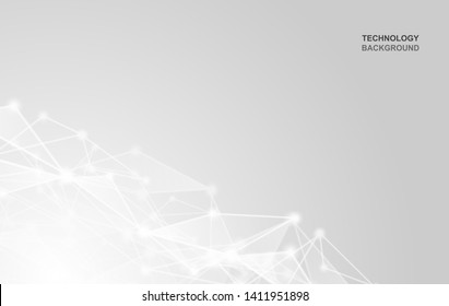 Abstract. Communications or technology, science background. connected dots on white background. vector.