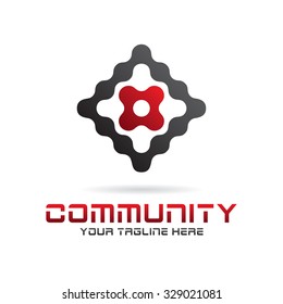 Abstract Community Icon Logo Template