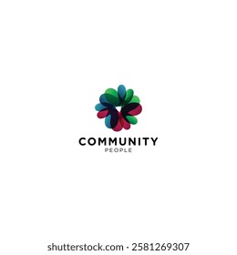 Abstract Community Logo Design Colorful Unity Symbol