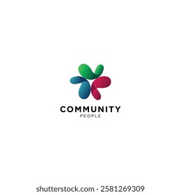 Abstract Community Logo Design Colorful Unity Symbol