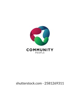 Abstract Community Logo Design Colorful Unity Symbol