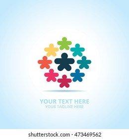 Abstract Community logo, design concept, emblem, icon, flat logotype element for template.