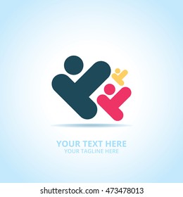 Abstract Community logo, design concept, emblem, icon, flat logotype element for template.