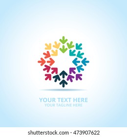 Abstract Community logo, design concept, emblem, icon, flat logotype element for template.