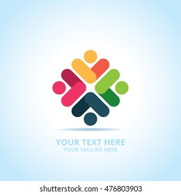 Abstract community logo, design concept, emblem, icon, flat logotype element for template.