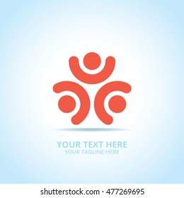 Abstract community logo, design concept, emblem, icon, flat logotype element for template.