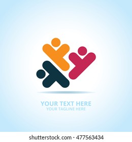 Abstract community logo, design concept, emblem, icon, flat logotype element for template.