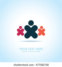 Abstract community logo, design concept, emblem, icon, flat logotype element for template.