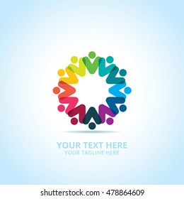 Abstract community logo, design concept, emblem, icon, flat logotype element for template.