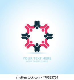 Abstract community logo, design concept, emblem, icon, flat logotype element for template.

