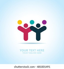 Abstract community logo, design concept, emblem, icon, flat logotype element for template.