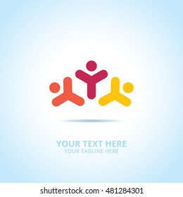 Abstract community logo, design concept, emblem, icon, flat logotype element for template.
