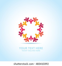 Abstract community logo, design concept emblem icon, flat logotype element for template.
