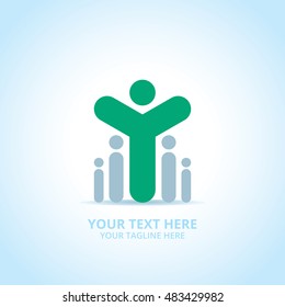 Abstract community logo, design concept, emblem, icon, flat logotype element for template.
