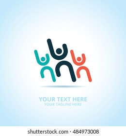 Abstract community logo, design concept, emblem, icon, flat logotype element for template.
