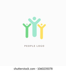 Abstract community logo icon vector design. Creative agency, social work, teamwork, business, advertising vector logo.  Happy motivated people in colorful logo. Team web icon.