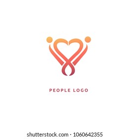 Abstract community logo icon vector design. Creative agency, social work, teamwork, business, advertising vector logo.  Editable Design. Happy motivated people in colorful logo. Team web icon.