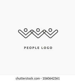 Abstract community logo icon vector design. Creative agency, social work, teamwork, business, advertising vector logo.  Editable Design. Happy motivated people in colorful logo. Team web icon.