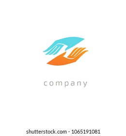 Abstract community logo icon vector design. Creative agency, social work, teamwork, business, advertising vector logo.  Design Editable Design. Happy motivated people in colorful logo. Team web icon.