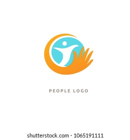 Abstract community logo icon vector design. Creative agency, social work, teamwork, business, advertising vector logo.  Design Editable Design. Happy motivated people in colorful logo. Team web icon.