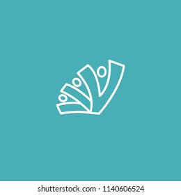Abstract community logo icon vector design. Creative agency, social work, teamwork, business, advertising vector logo. Happy motivated people in colorful logo. Team web icon.