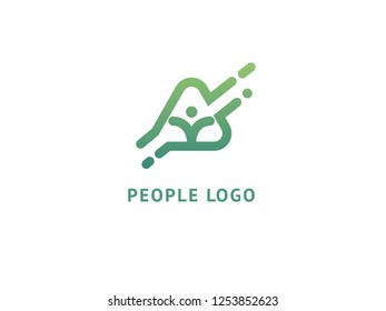 Abstract community logo icon vector design. Creative agency, social work, teamwork, business, advertising vector logotype. Happy motivated people in colorful logo. Team web icon