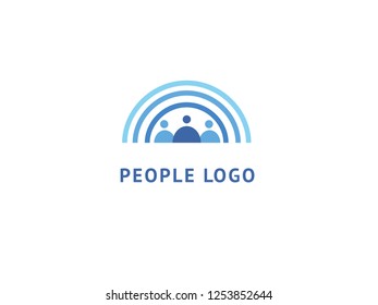 Abstract community logo icon vector design. Creative agency, social work, teamwork, business, advertising vector logotype. Happy motivated people in colorful logo. Team web icon