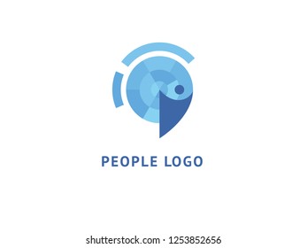 Abstract community logo icon vector design. Creative agency, social work, teamwork, business, advertising vector logotype. Happy motivated people in colorful logo. Team web icon