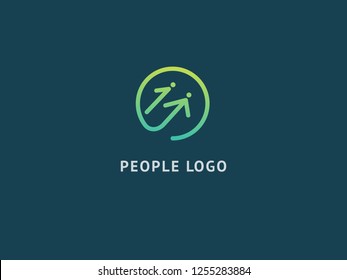 Abstract community logo icon vector design. Creative agency, social work, teamwork, business, advertising vector logotype. Happy motivated people in colorful logo. Team web icon