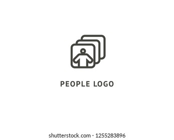 Abstract community logo icon vector design. Creative agency, social work, teamwork, business, advertising vector logotype. Happy motivated people in colorful logo. Team web icon