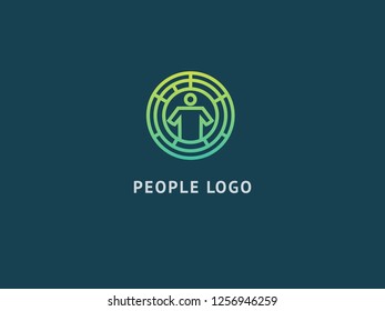 Abstract community logo icon vector design. Creative agency, social work, teamwork, business, advertising vector logotype. Happy motivated people in colorful logo. Team web icon