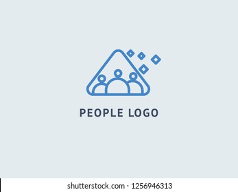 Abstract community logo icon vector design. Creative agency, social work, teamwork, business, advertising vector logotype. Happy motivated people in colorful logo. Team web icon