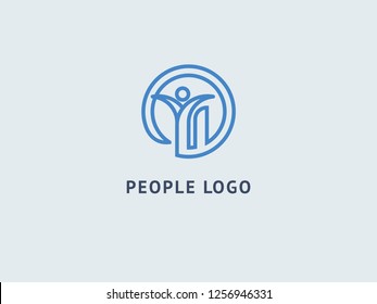 Abstract community logo icon vector design. Creative agency, social work, teamwork, business, advertising vector logotype. Happy motivated people in colorful logo. Team web icon