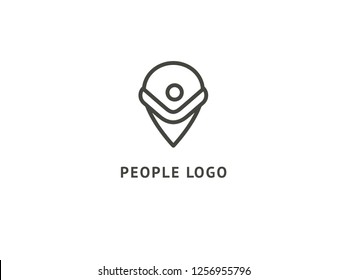 Abstract community logo icon vector design. Creative agency, social work, teamwork, business, advertising vector logotype. Happy motivated people in colorful logo. Team web icon