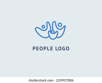 Abstract community logo icon vector design. Creative agency, social work, teamwork, business, advertising vector logo. Editable Design. Happy motivated people in colorful logo. Team web icon