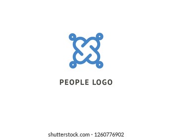 Abstract community logo icon vector design. Creative agency, social work, teamwork, business, advertising vector logo. Editable Design. Happy motivated people in colorful logo. Team web icon