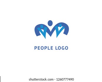 Abstract community logo icon vector design. Creative agency, social work, teamwork, business, advertising vector logo. Editable Design. Happy motivated people in colorful logo. Team web icon