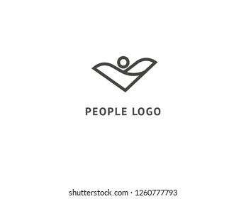 Abstract community logo icon vector design. Creative agency, social work, teamwork, business, advertising vector logo. Editable Design. Happy motivated people logo. Team web icon