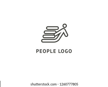 Abstract community logo icon vector design. Creative agency, social work, teamwork, business, advertising vector logo. Editable Design. Happy motivated people logo. Team web icon