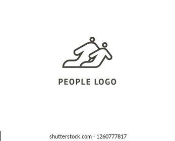 Abstract community logo icon vector design. Creative agency, social work, teamwork, business, advertising vector logo. Editable Design. Happy motivated people. Team web icon