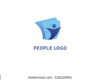 Abstract community logo icon vector design. Creative agency, social work, teamwork, business, advertising vector logo. Editable Design. Happy motivated people in colorful logo. Team web icon