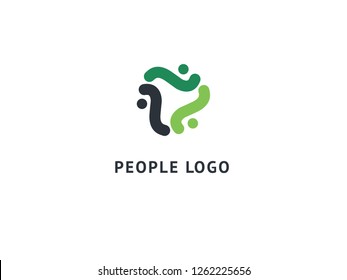 Abstract community logo icon vector design. Creative agency, social work, teamwork, business, advertising vector logo. Editable Design. Happy motivated people in colorful logo. Team web icon