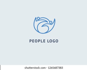 Abstract community logo icon vector design. Creative agency, social work, teamwork, business, advertising vector logo. Editable Design. Happy motivated people in colorful logo. Team web icon