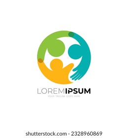 Abstract community logo, people care design vector, people circular logos