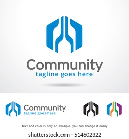 Abstract Community Logo Template Design Vector