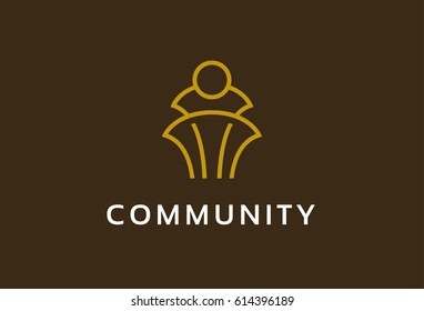 Abstract Community Logo Template Design Vector, Emblem, Design Concept, Creative Symbol, Icon