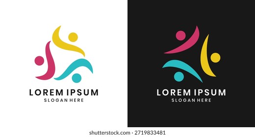 Abstract community logo for unity and teamwork