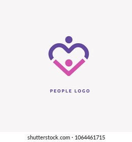 Abstract community logo vector design. Creative agency, social work, teamwork, business, advertising vector logo. Happy motivated people in colorful logo. Team web icon.